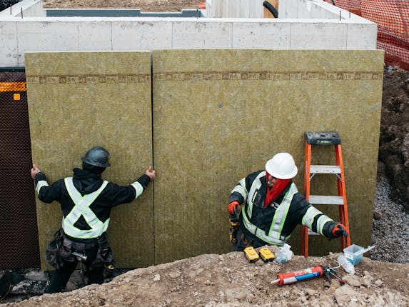 Below grade foundation wall installation Comfortboard 80 Simcoe, Ontario