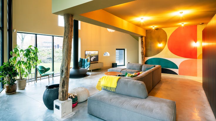 Living room in Boerderij, Havelte, the Netherlands in Havelte Netherlands with Rockfon Mono Acoustic TE-Edge