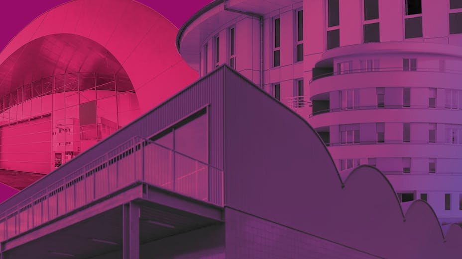 Geschwungene Formen an Gebäuden sind Hingucker und tragen mit ROCKWOOL Dämmung zu Nachhaltigkeit und Energieeffizienz bei.