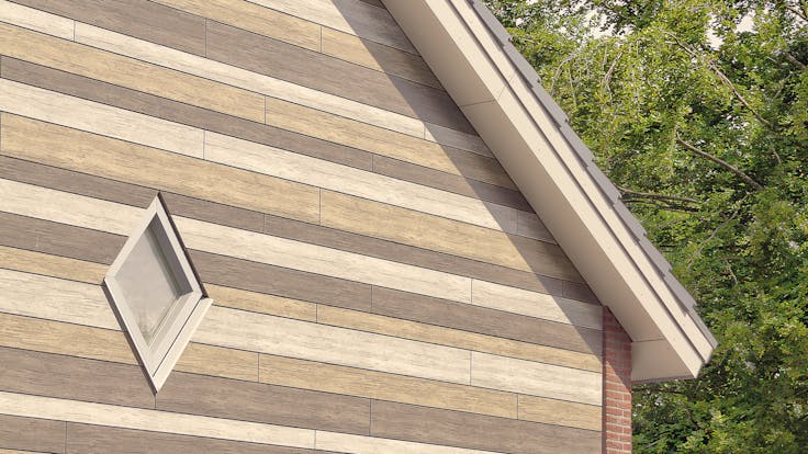 Houses in Wijbosch, Netherlands cladded with Rockpanel Woods facade cladding