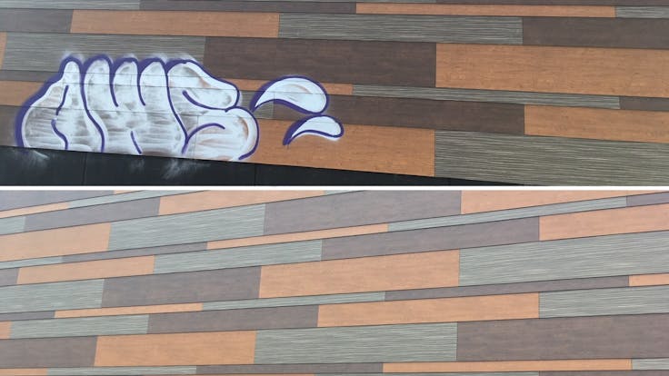 jem & fix store in Fredensborg, Denmark cladded with Rockpanel Woods facade cladding