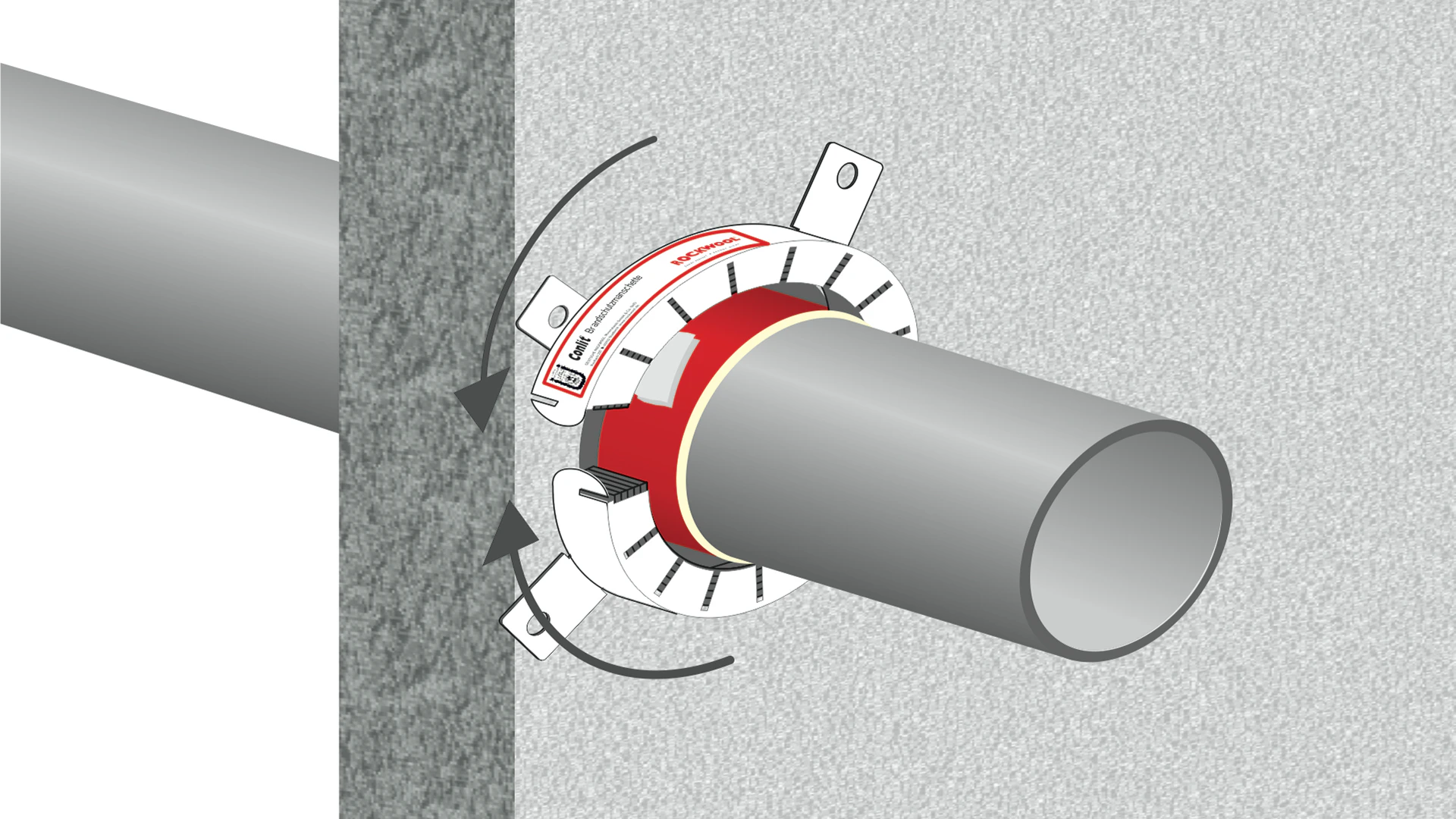 illustration, hvac, conlit brandschutzmanschette, germany, steps