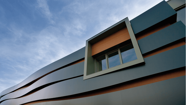 Headquarters of Rockpanel Roermond (The Netherlands), cladded with Rockpanel Metallics, Rockpanel Woods and Rockpanel Ply
