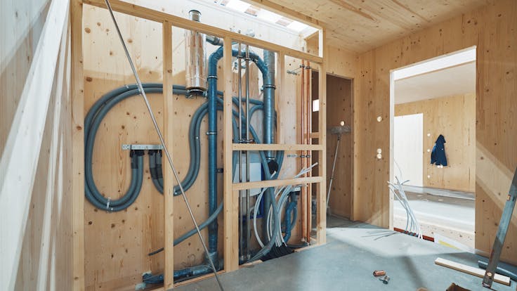 reference, referenz, holzmodulbau, wooden modular construction, neubau, new building, brandschutz, firesafety, fireproof, conlit, rw 800, HVAC insulation, rohrdämmung, pipe insulation, serial construction, serielles bauen, germany, presse, press