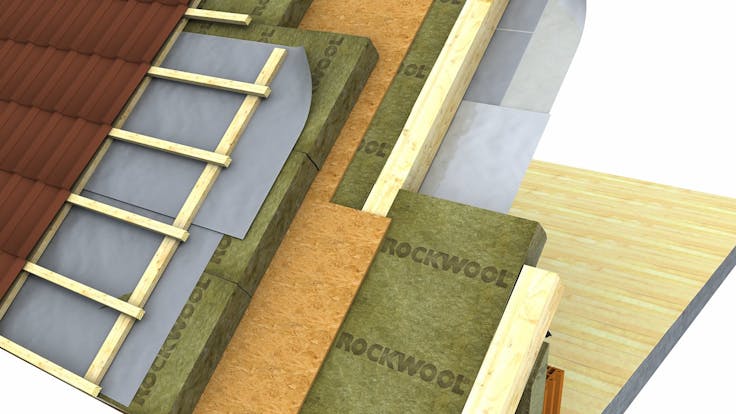 pitched roof illustration over the rafters