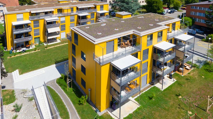 Multi-family housing in Winterthur, Switzerland with Rockpanel Colours facade cladding