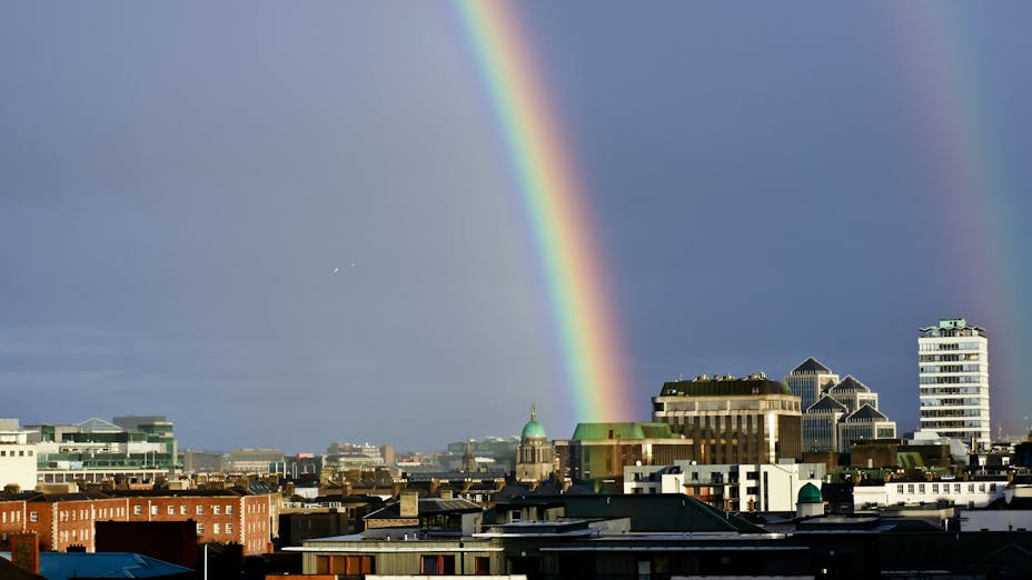 Drone view of a city