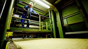 rockwool employee, production, stone wool, production line, production facility, germany