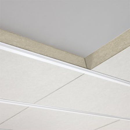 Parafon acoustic tile named Buller with mt profile showing the sealed a edge. Used for industrial environments.