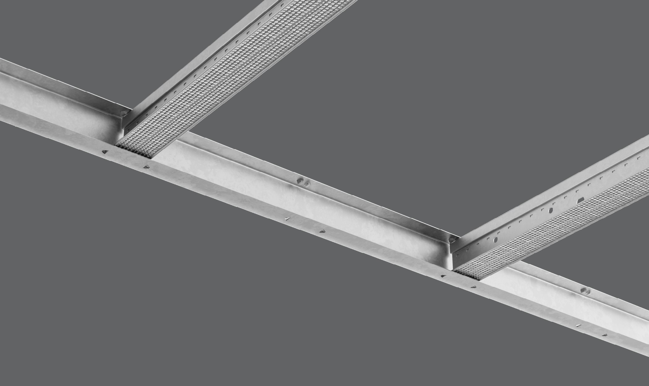 NA; Drywall Grid; Spanfast runners installed - Bottom view rendering