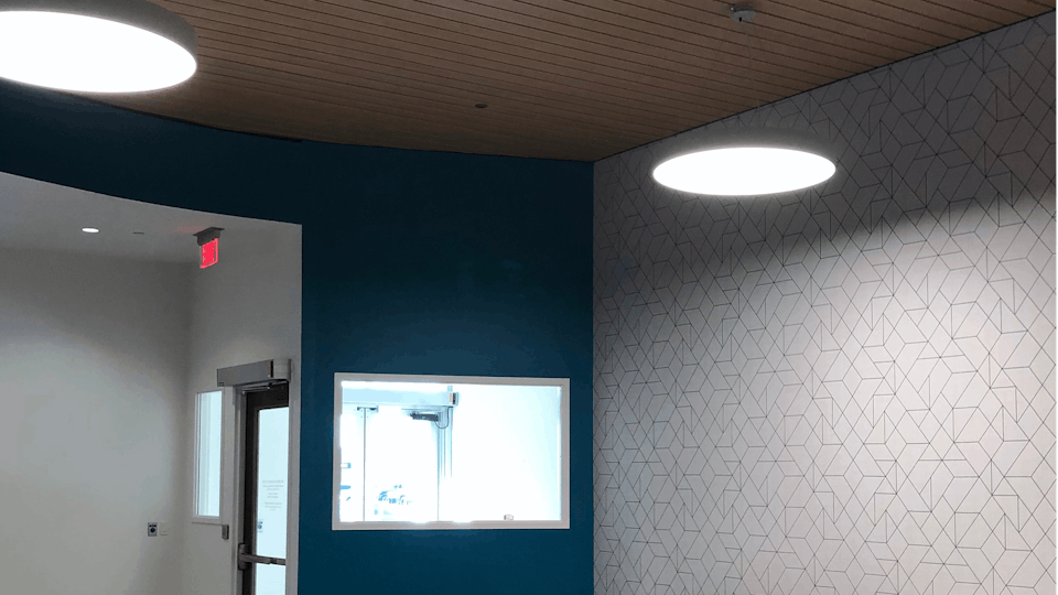 Featured products: Rockfon® Planar® Macro and Planar® Macroplus® Linear Ceilings