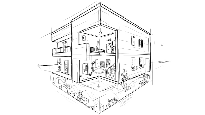 Sketch - Single family house, Home, homeowner