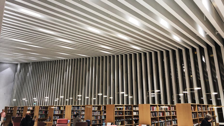 Library in Kirkkonummi Finland with Rockfon Sonar Activity