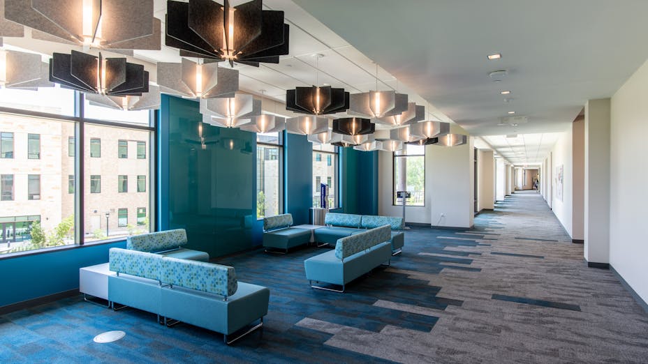 
NA, Collin College Wylie Campus, Education, Page Southerland Page, Inc., Alaska 2'x6', Stone Wool Ceiling Tile, Chicago Metallic 1200,Suspension Grid