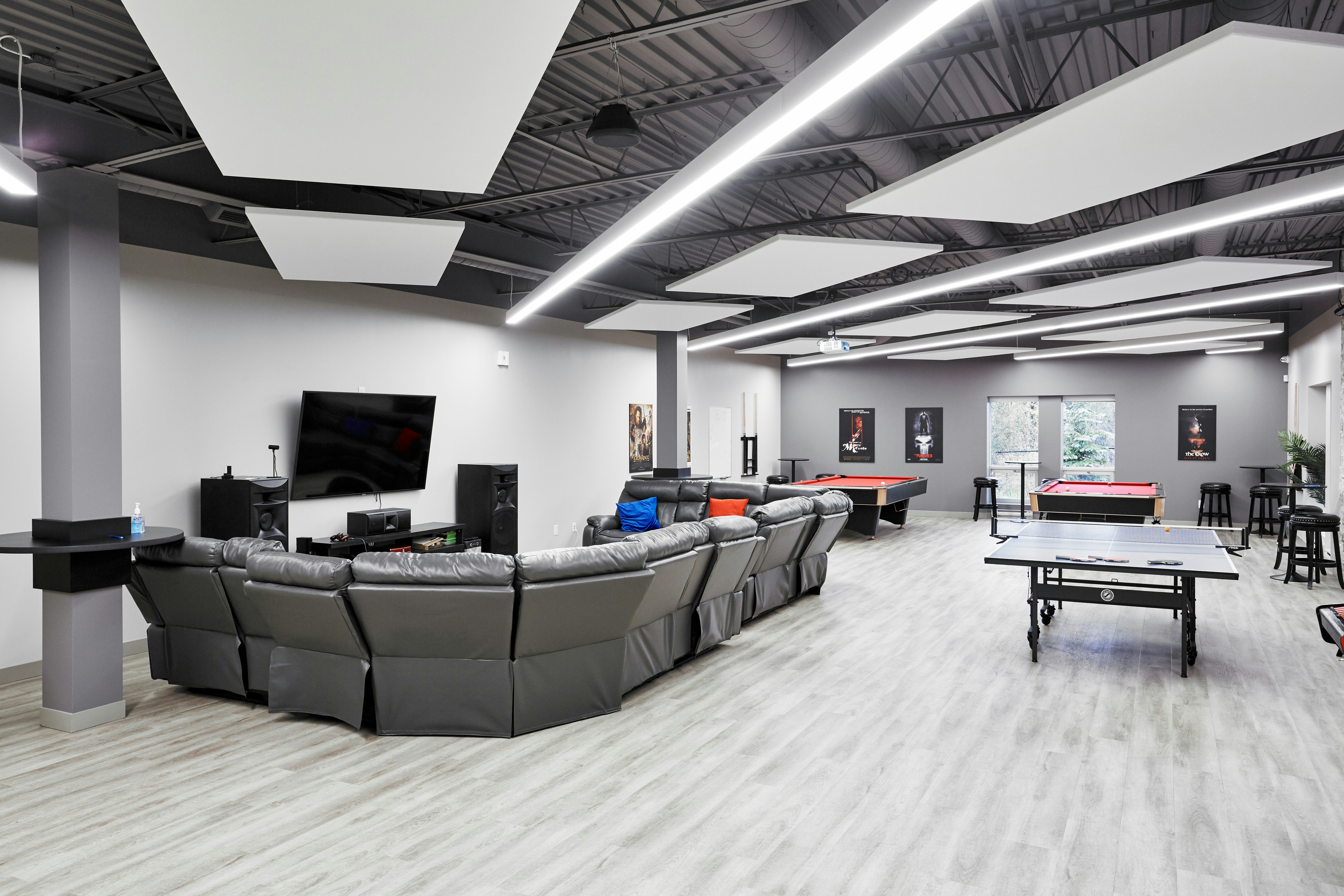 NA, Plexxis Software, office, break room, Island, 4x8, planks, Sesco Design-Build