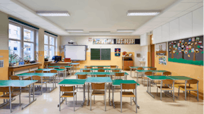 PL, Warsaw, Primary School number 340, wmn ARCHITEKCI Weronika Nowak, Education, Classroom, Rockfon® Koral™ 100 mm, A-edge, 600x600, white, Rockfon® System T24 A/E