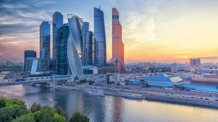 Moscow, skyline, city, sunset