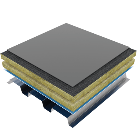 Toprock DD Plus - Metal Deck - Full Height Stone Wool Assembly - Torch Applied Membrane