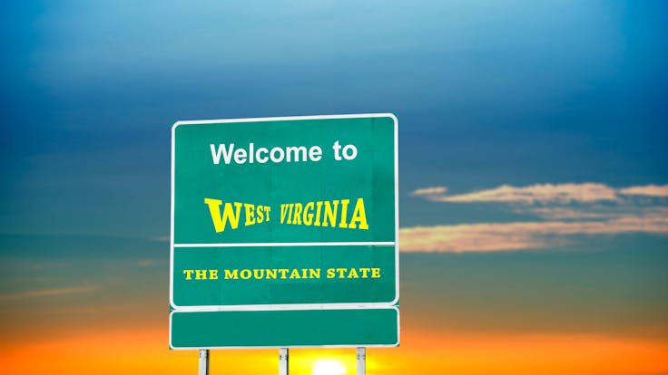 West Virginia, Welcome road sign