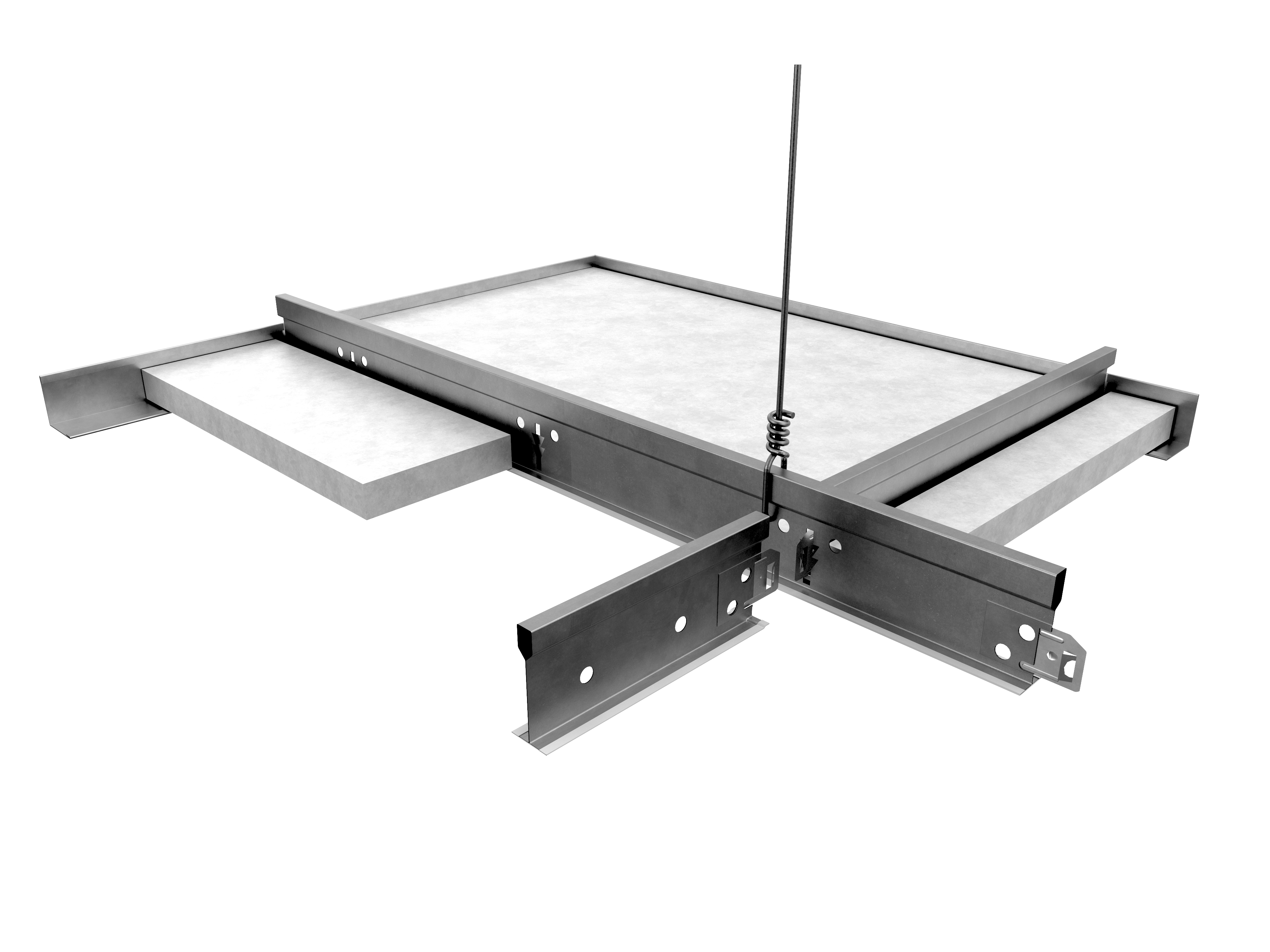 NA, Grid Assembly Rendering, Suspension Systems, 4000 Tempra Grid Assembly, 9/16"
