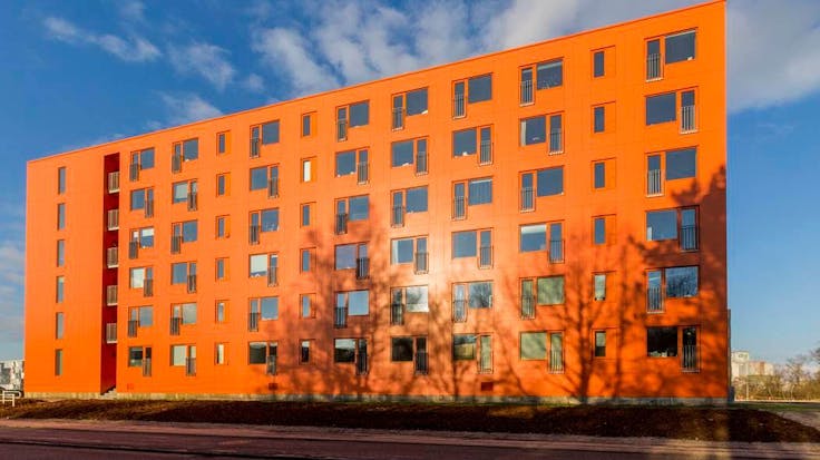 'Design City' in Kolding, Denmakr covered with Rockpanel Colours exterior cladding boards