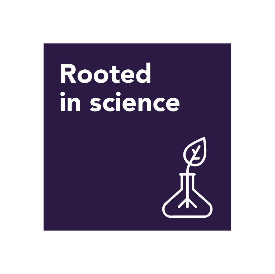 Rooted in science icon - Designed to grow