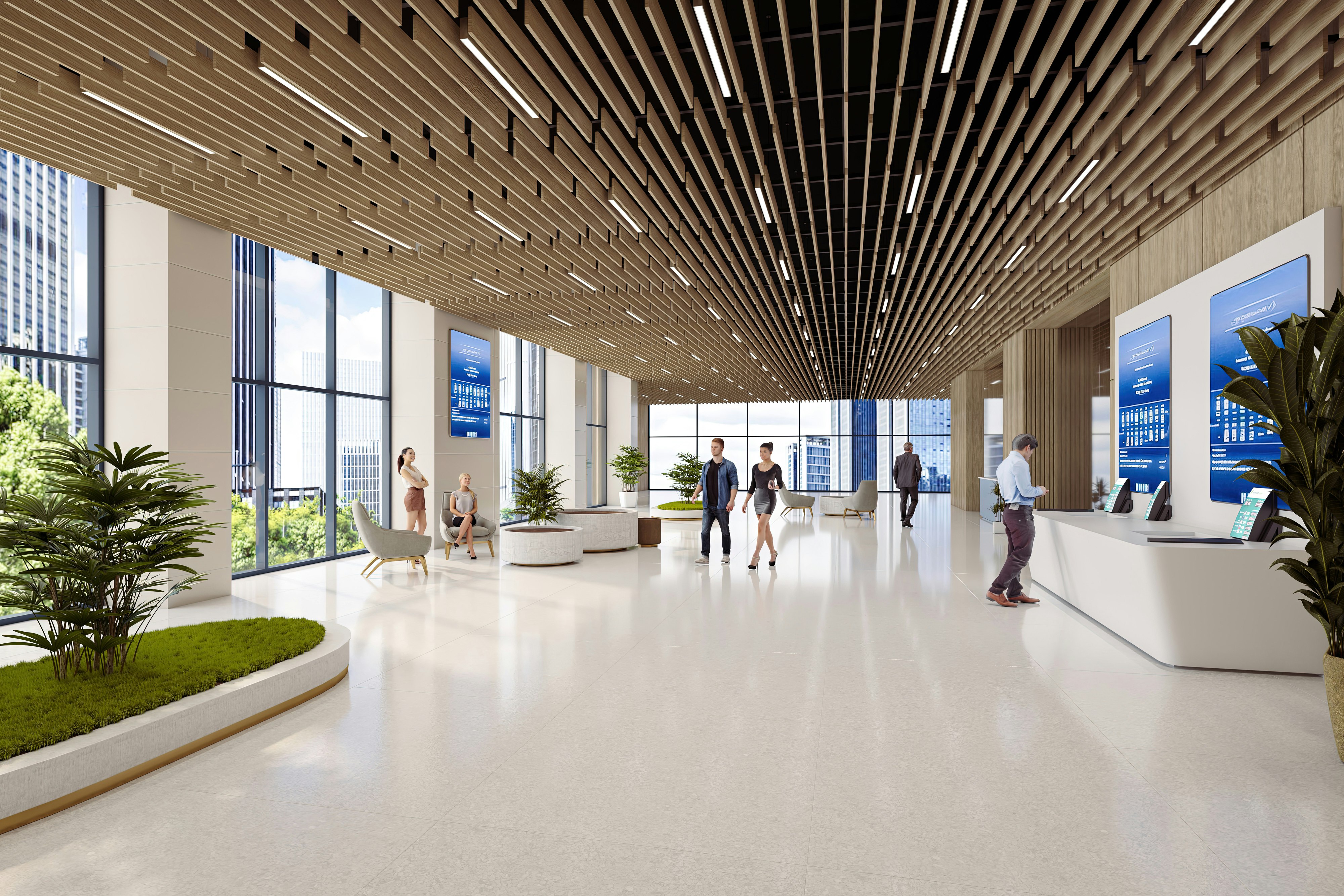 NA; Do not use externally until April 28th, 2025.
Rockfon; metal ceilings; metal beam baffles; Rendering; Rockfon Sequence