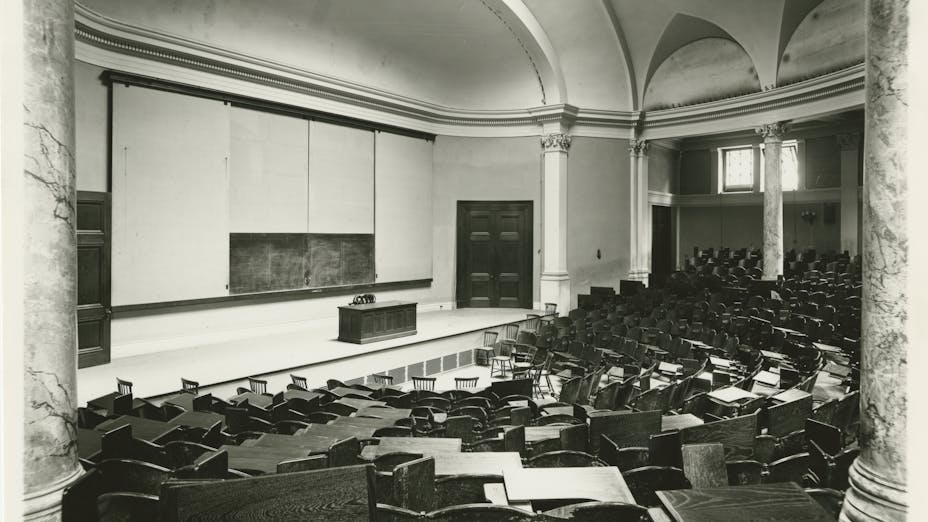 Article photo, Room Acoustics, Fogg Lecture hall, Sabine