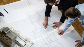 office, workers, architecture, blueprint, map