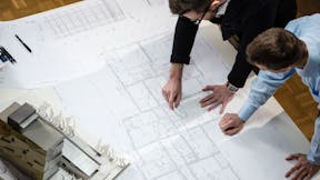 office, workers, architecture, blueprint, map