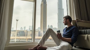 People, Humans, Office, Working, View, Man, Dubai