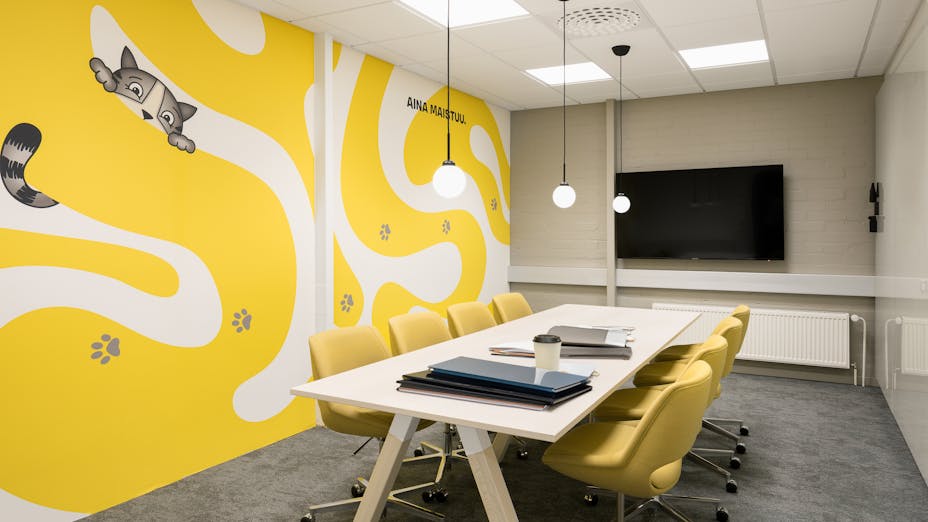 Meeting Room in Eckes-Granini Finlandin toimistotilat in Turku Finland with Rockfon Eclipse