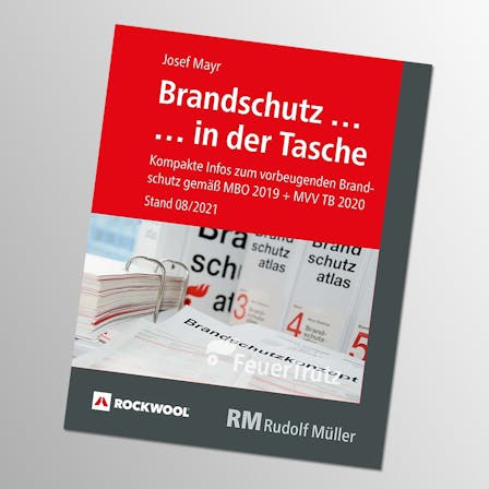 teaser image, thumb, thumbnail, ebook, e-book, brandschutz in der tasche, mit ROCKWOOL logo, feuertrutz, rudolf müller, germany