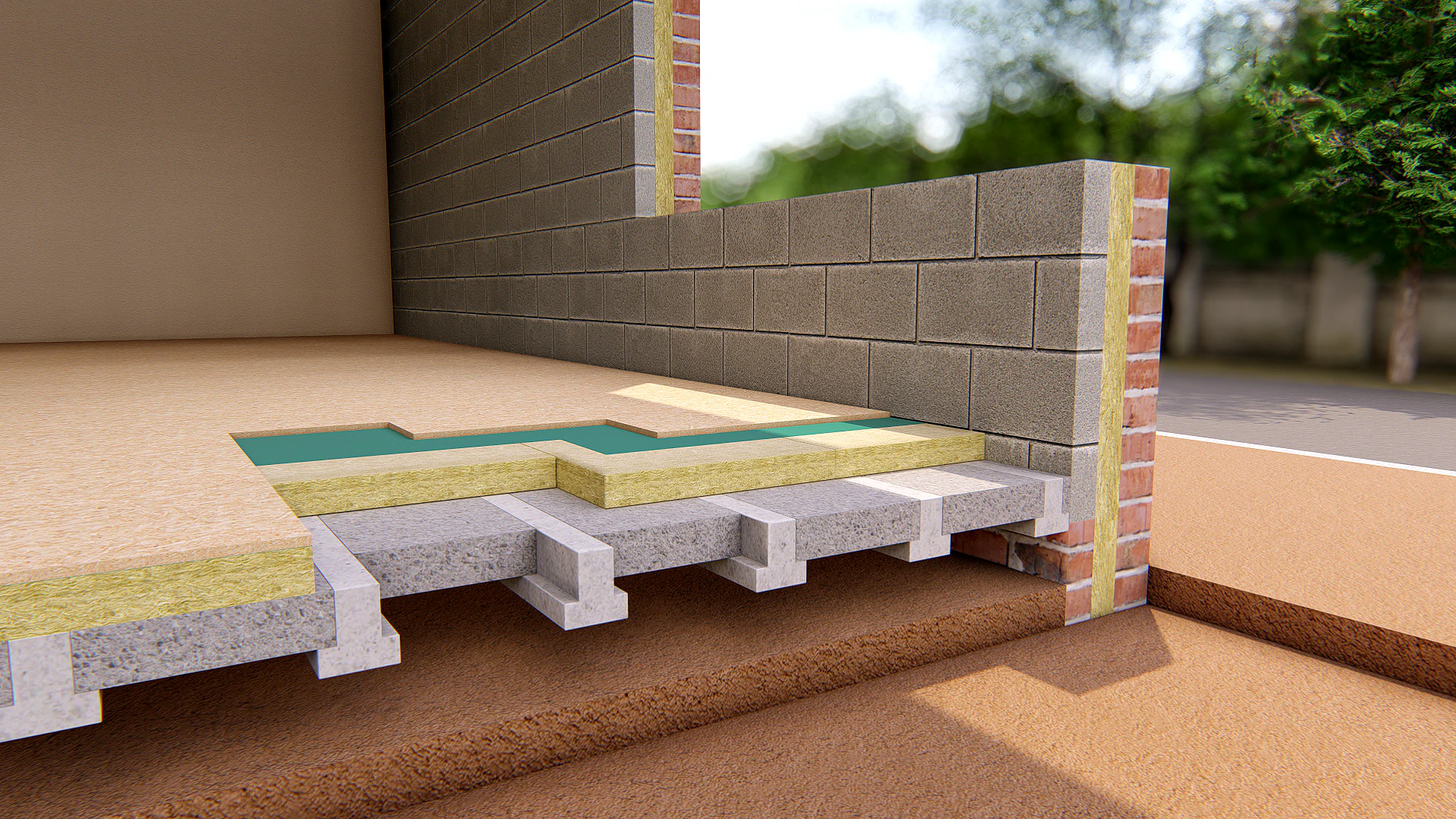 Ground Floor - Suspended Beam & Block - THERMAL ROCKFLOOR