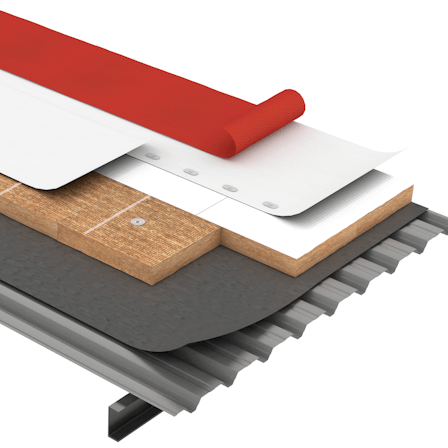 Flat roof, Solución COMBI, Metal Box, cubierta deck