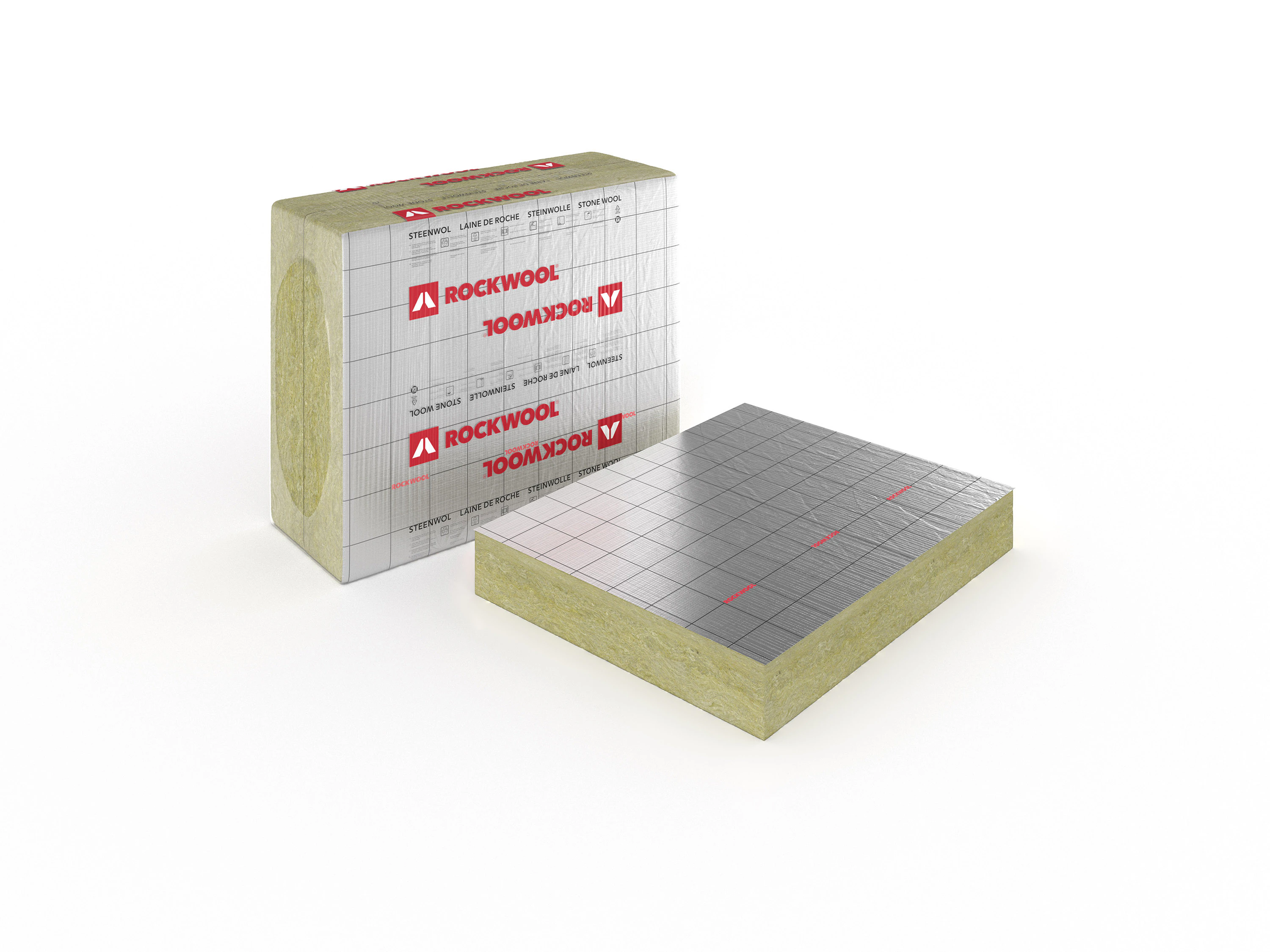 Rockfit Supra silver, productfoto, packshot, pakfoto, gevel, facade, facade insulation, Rockfit spouwmuurisolatie, BNL, NL, VL, FR