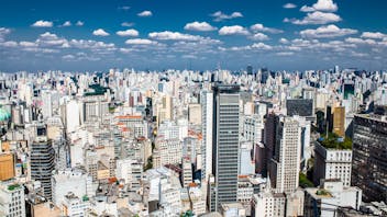 Beautiful view from Banespa skyscraper located in centre of Sao Paulo, Brazil.