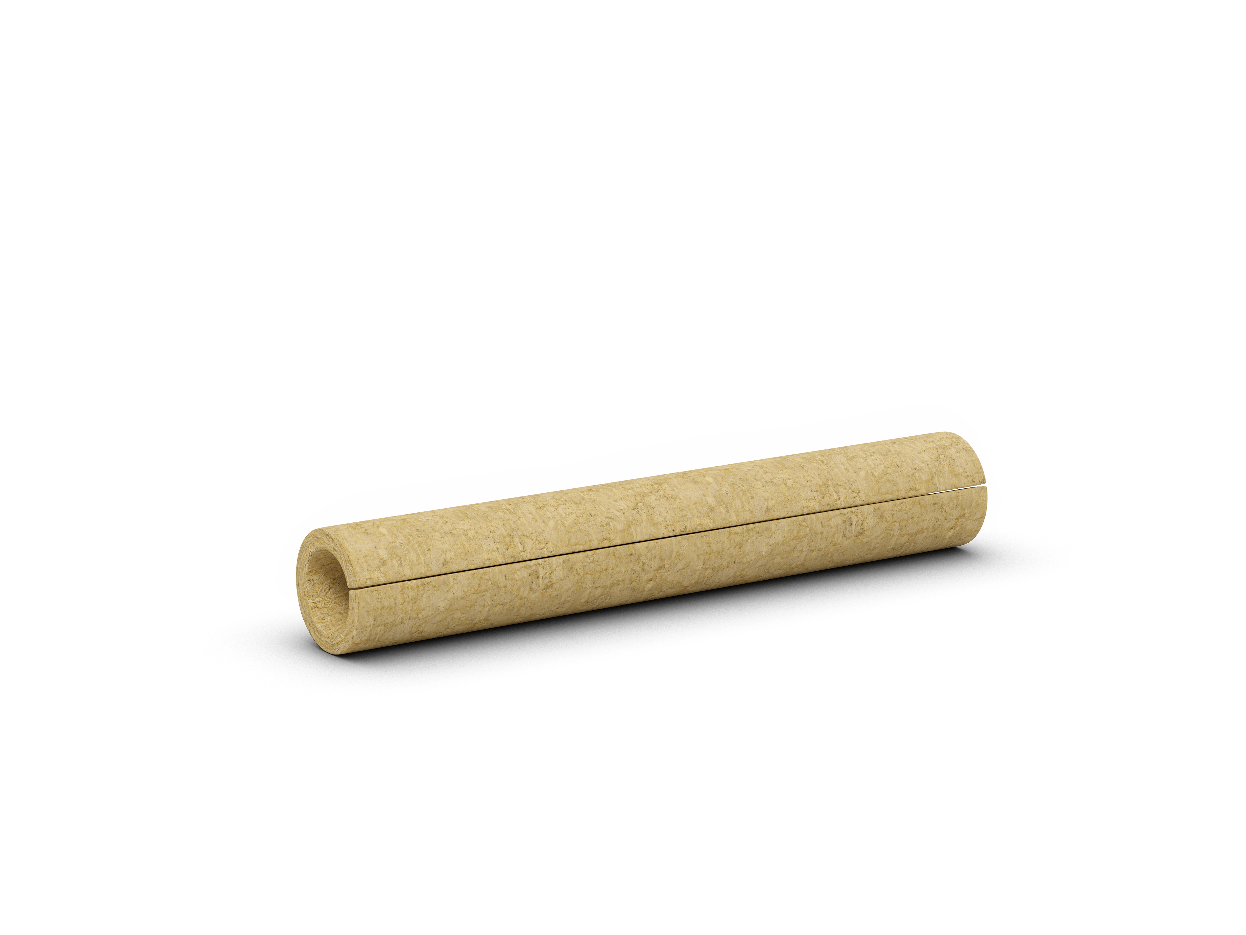 Stone wool pipe section. Pipe insulation, HVAC. Products: COQUILLA 880, ROCKWOOL 835