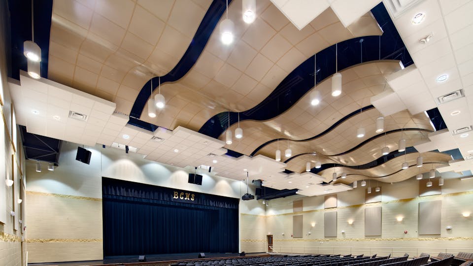 Featured products: Rockfon® CurvGrid™ Two-directional Curved Ceiling System - Rockfon® Infinity™ Standard Perimeter Trim