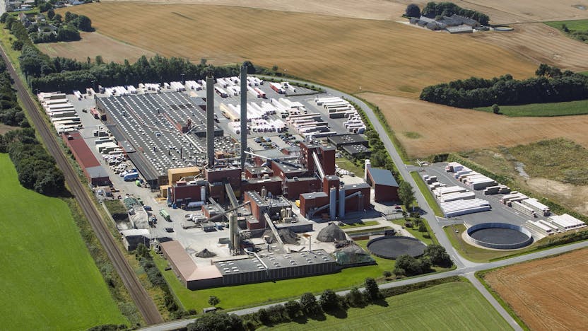 Aerial of Doense factory Denmark