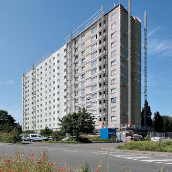 Tuinwijk Lokeren, reference project, VL FR,  high rise building, flat, appartment, ventilated facade, Rockvent