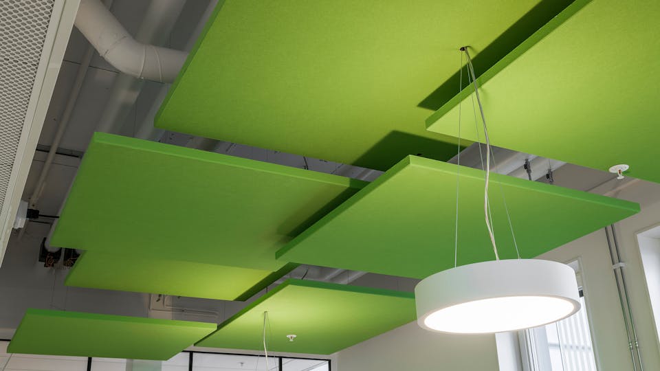 Acoustic ceiling solution: Rockfon Eclipse® Colour, A, 1200 x 1200