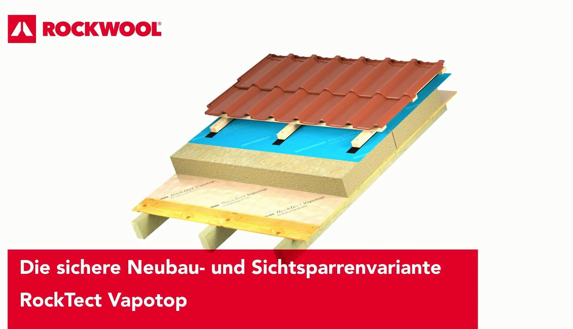 thumb, thumbnail, video, roof, pitched roof, insulation above the rafters, meisterdach, variante vapotop, rocktect vapotop, germany
