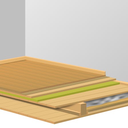 Product illustration, basement, sound, floor, insulation