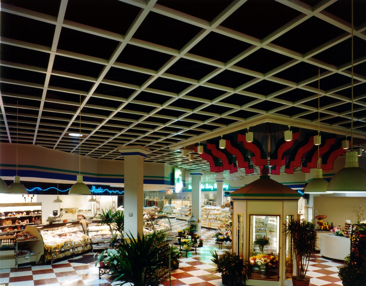 BeamGrid, Grocery Store, metal ceilings, website photography