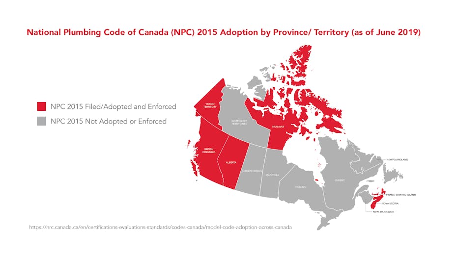 ROCKWOOL-NPC-National Plumbing Code of Canada 2015 Adoption by Province/ Territory as of June 2019.