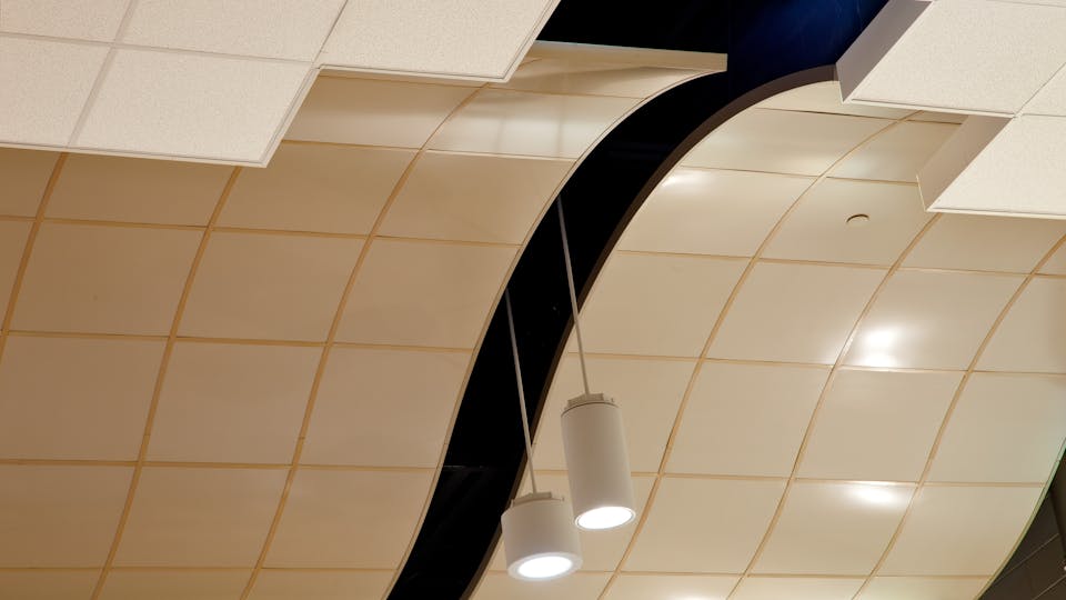 Featured products: Rockfon® CurvGrid™ Two-directional Curved Ceiling System - Rockfon® Infinity™ Standard Perimeter Trim