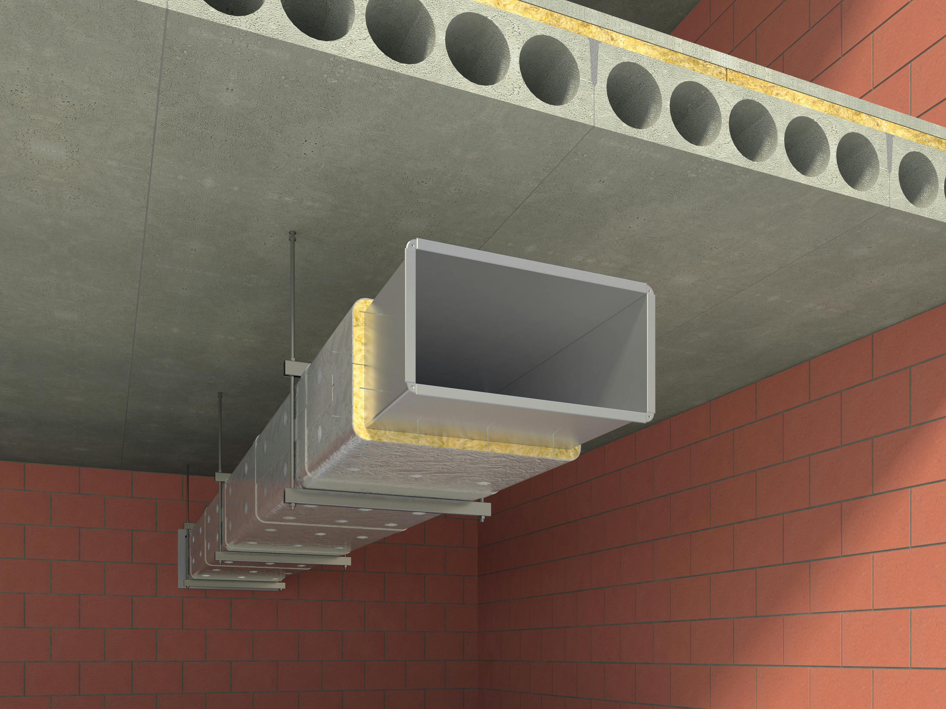 insulation of steel ventialion duct