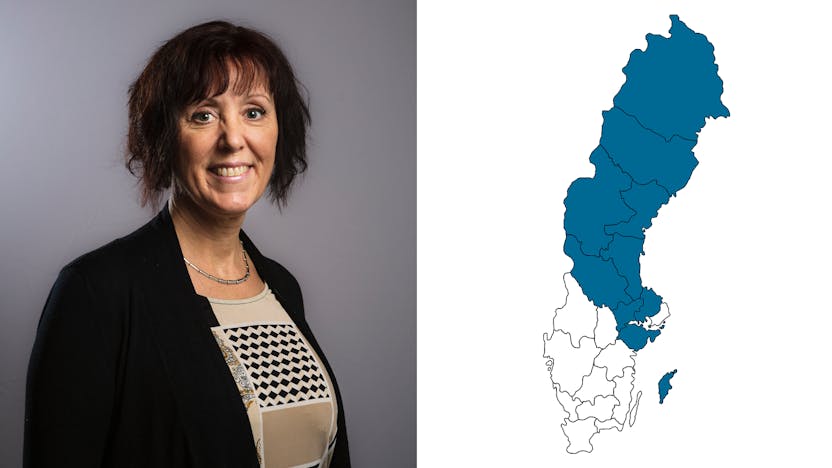 contact person, region öst - nord, profile and map, sweden, Eva Sjöhed, SE