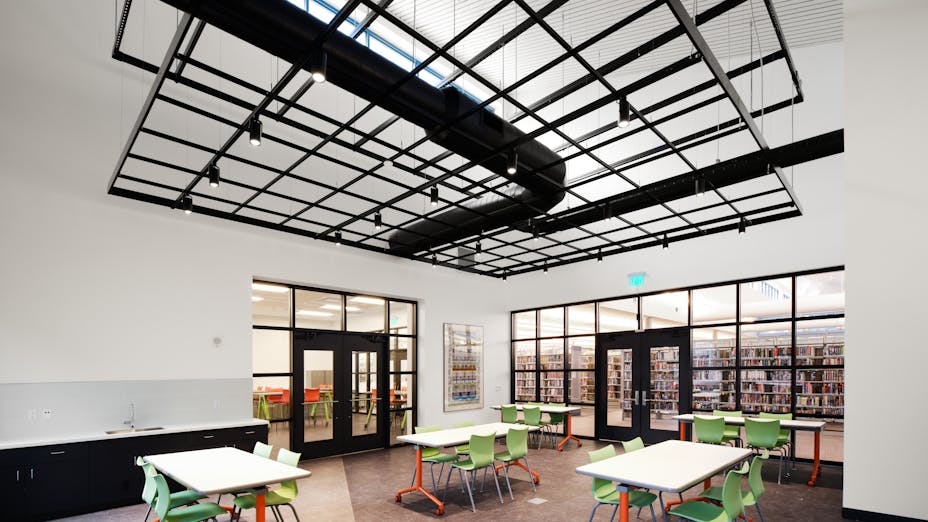 NA, San Marcos Public Library, PGAL, Education, Cubegrid, Specialty Metal Ceilings